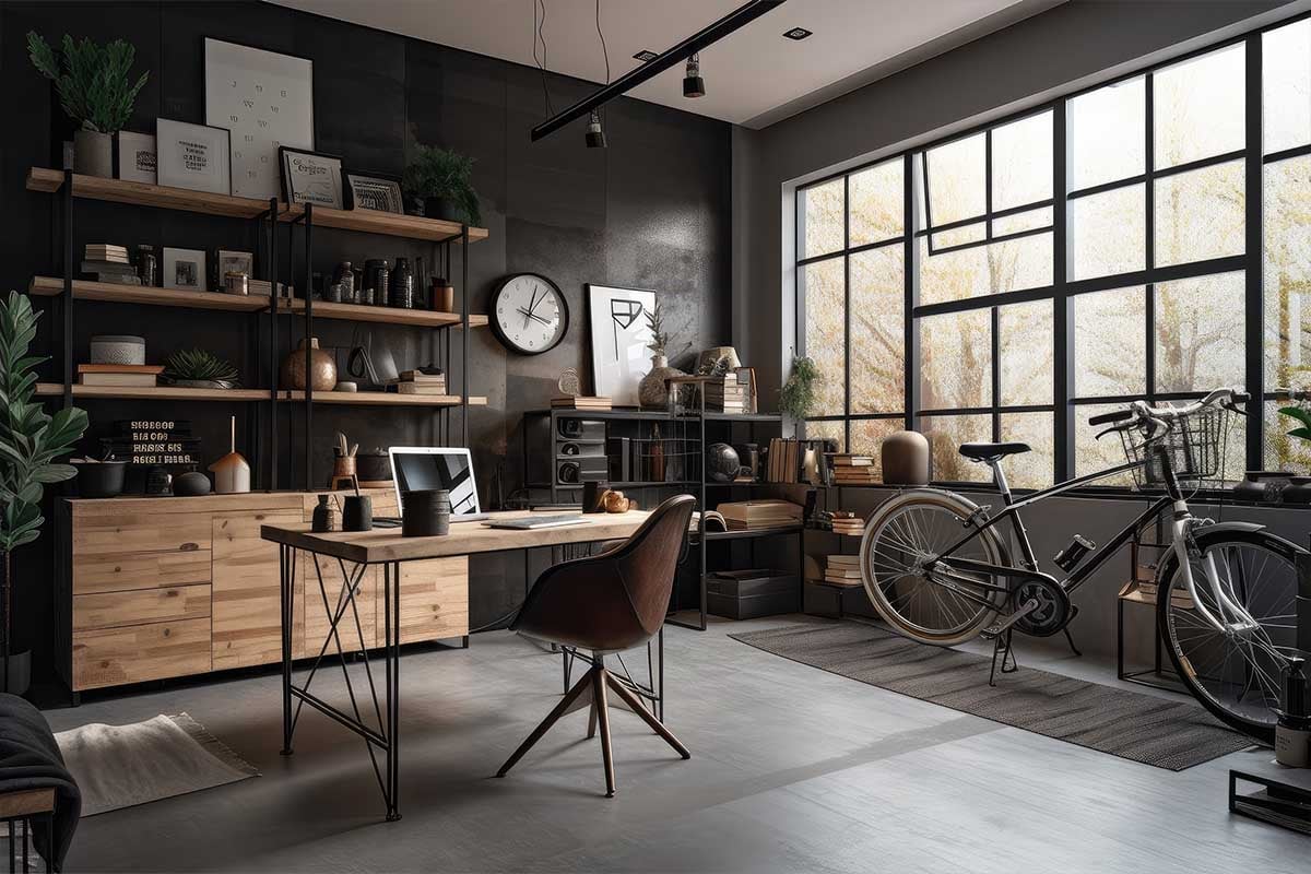 Old garage, converted into stylish and functional home office - 1200x800