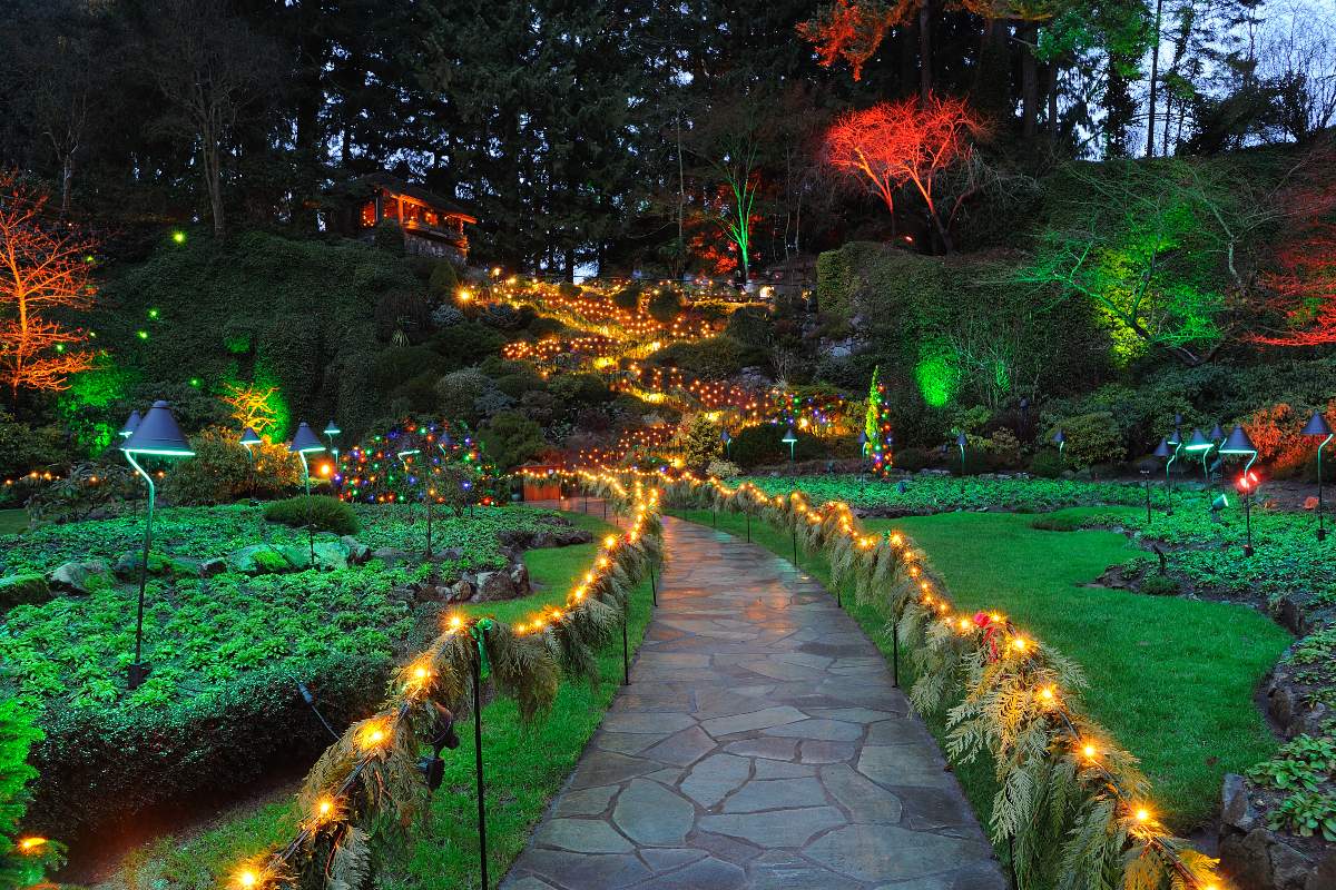 Night lighting of garden 1200x800px